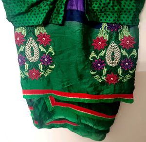 Green Embroidered Saree