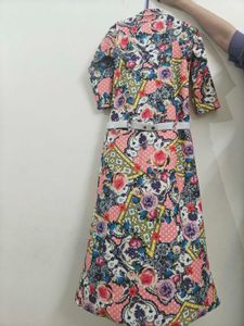 Floral Print Kurta Set with Belt