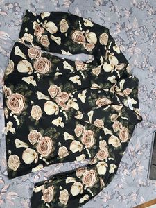 Vintage Floral Black top