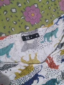 Cute Animal Print Smocked Crop Top