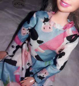 Cute Cow Print Doll Clothes Set