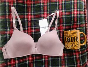 Beige Wire-Free Bra with Tags