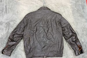 Men's Brown Leather Bomber Jacket 100% original le