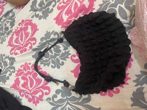 Chic Textured Black Clutch Bag