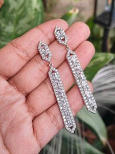 Elegant Drop Earrings with Crystals