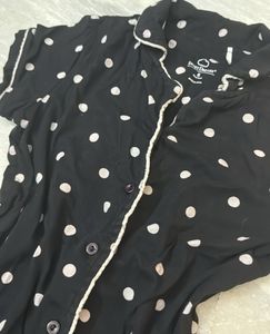 Black Polka Dot Nightgown