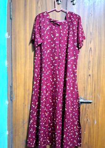 Maroon Kurta with White Print