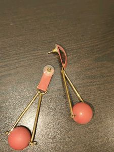 Funky Geometric Ball Drop Earrings