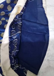 Blue Gold Print Ethnic Skirt