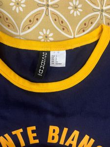 Navy Blue Crop T-Shirt