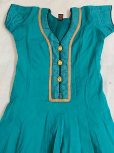 Teal Anarkali Top with Dupatta