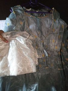 Beautiful Grey Ruffled Lehenga Choli+ dupatta