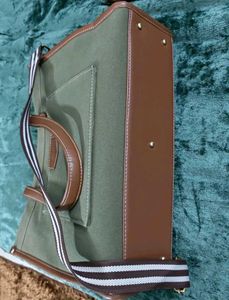 Stylish Olive Green Tote Bag with long belt