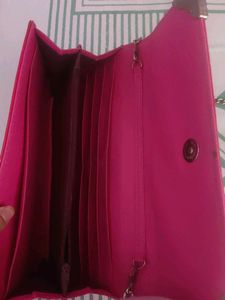 Hot Pink Rose Embossed Patent Leather clutch