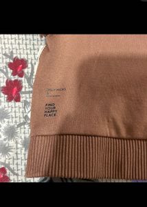 Ribbed Brown Cropped Top with double lining