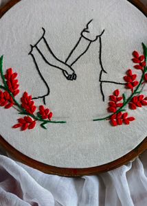 Holding Hand Embroidery Design