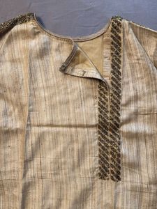 Elegant Beige Kurti with Gold Detail