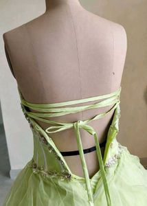 Exquisite Light Green Ruffled Gown 💚