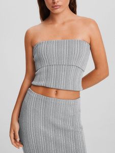 Sparkly Ribbed Bandeau Top