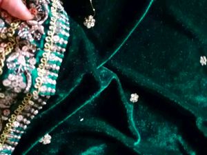 New Without Tags Velvet  Mehndi 💚Saree 👍