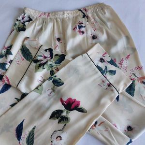 Floral Satin-silk Pajama Pants 🌼🪻