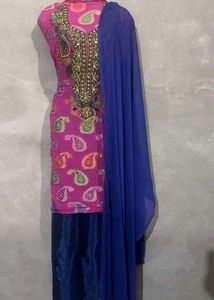 Elegant Pink Printed Kurta Set with Dupatta