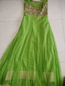 Lime Green Anarkali Dress