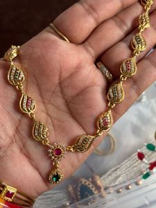 Exquisite Gold-Plated Necklace with Gems