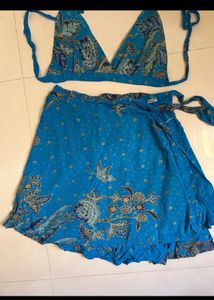 Vibrant Blue Batik Bikini Set