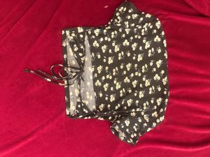 Chic Floral Print Wrap Top