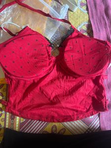 Cute Red Polka Dot Halter Top