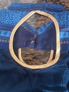 Sale 😍 !!  Indigo Blue Sleeveless Kurti