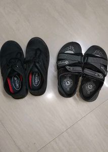 1 set of school shoe and slipper