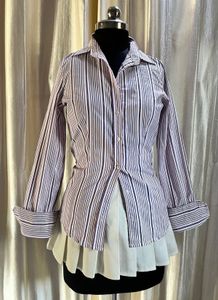 SISLEY Striped Button-Up Shirt