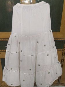 ✨ Festive White Sharara Gharara Maxi Skirt ✨