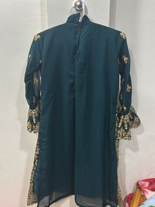 Embroidered Teal Kurta Set