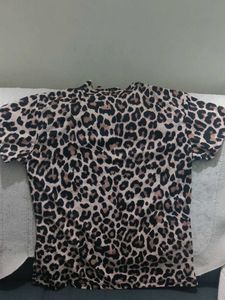 Leopard Print Short Sleeve Top