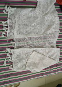 White Crochet Tassel Crop Top