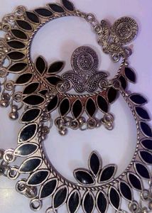 Boho Black Leaf Earrings