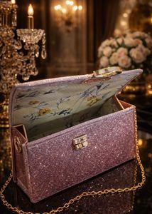 Sparkling Pink Clutch Bag