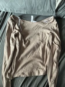 🤎Boot cut ripped jeans and beige square neck top
