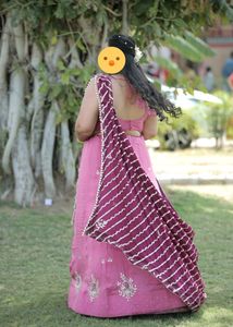 Pink And Wine Lehengha Choli