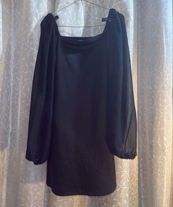 Black Puff Sleeve Mini Dress-like new