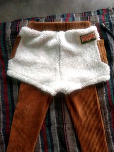 Cute Bear Corduroy Leggings Set