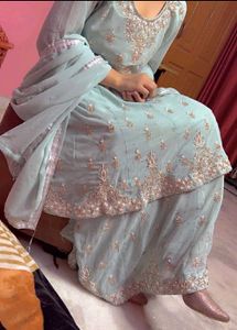 Beautiful Embroidered skirt short frock with dupat