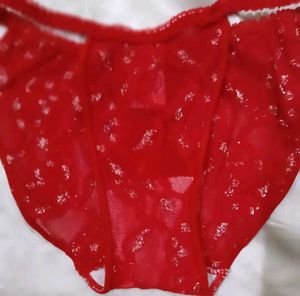 Red Lace Briefs with Sparkle