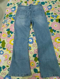 Women's Flared Blue Denim Jeans