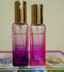 Empty Bellavita Date & Senorita perfum bottles