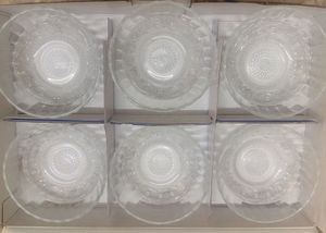 Vintage Glass Dessert Bowls (Set of 6)