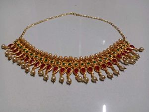 Exquisite Gold Necklace with Pearls &amp; Rubies